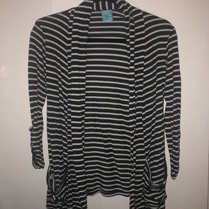 Navy and white striped sweater